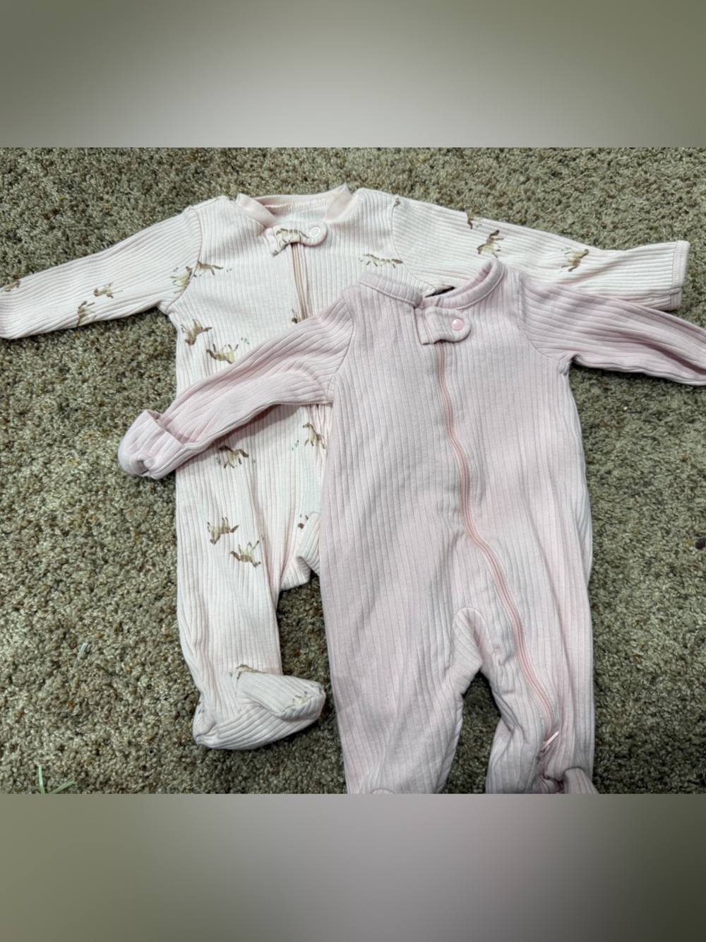 Carter's Light Pink Ribbed Footed Sleepers - 2 Pack